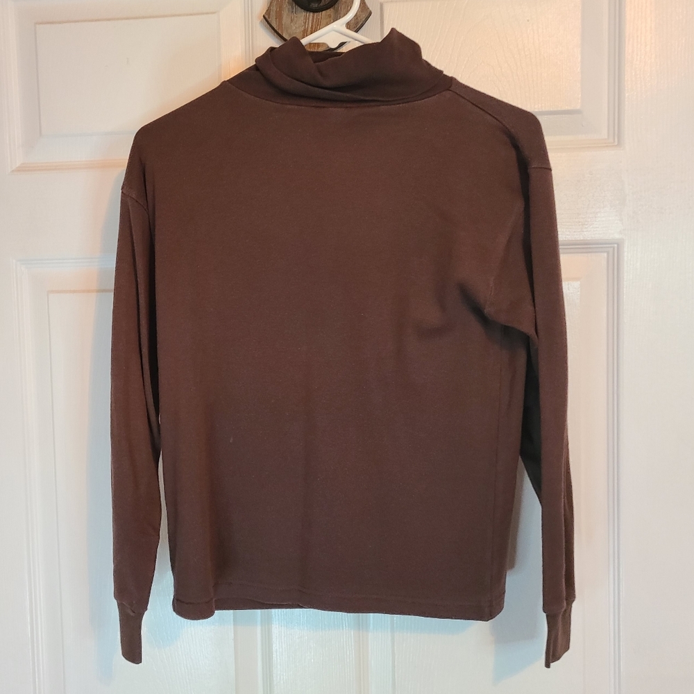 (598) Bizzit Collection Woman's Long Sleeve Turtleneck, Size: S Color: Brown